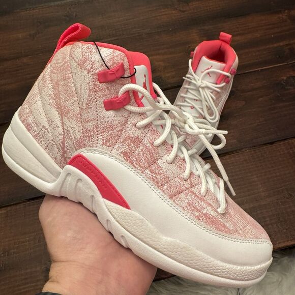 Air Jordan 12 Retro GS Arctic Pink Punch Shoes - Picture 2 of 9